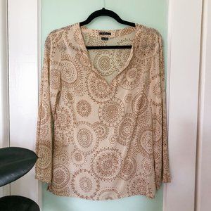 Theory Floral Mandala Silk Blouse Size M